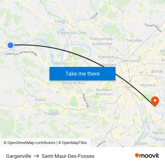 Gargenville to Saint-Maur-Des-Fosses map