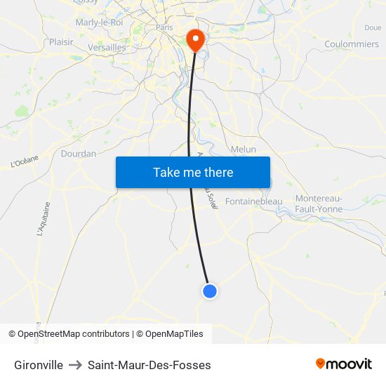 Gironville to Saint-Maur-Des-Fosses map