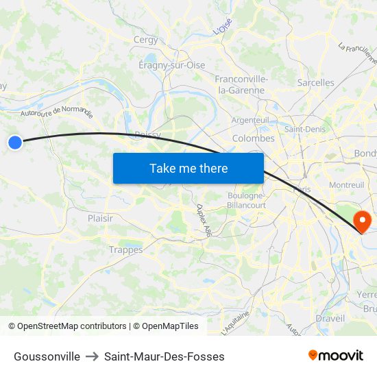 Goussonville to Saint-Maur-Des-Fosses map