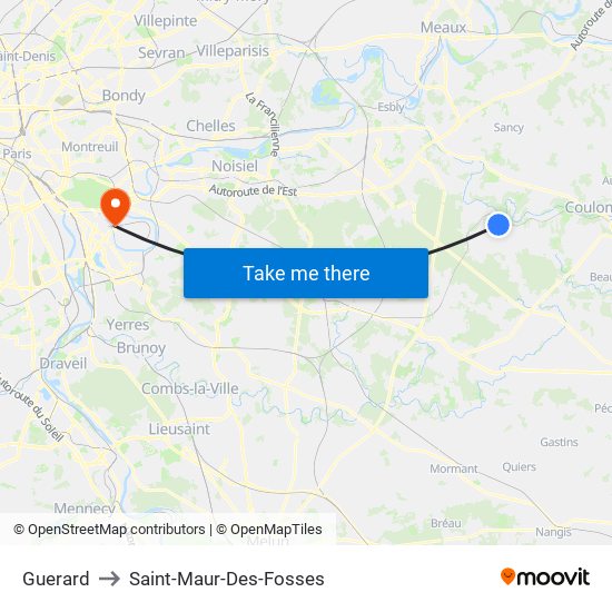 Guerard to Saint-Maur-Des-Fosses map