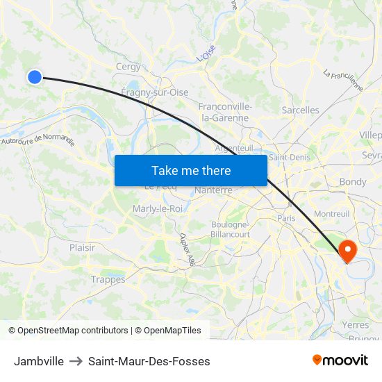 Jambville to Saint-Maur-Des-Fosses map
