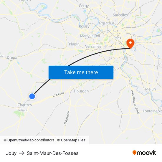 Jouy to Saint-Maur-Des-Fosses map