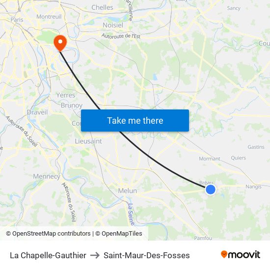 La Chapelle-Gauthier to Saint-Maur-Des-Fosses map
