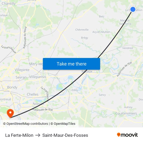La Ferte-Milon to Saint-Maur-Des-Fosses map
