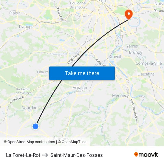 La Foret-Le-Roi to Saint-Maur-Des-Fosses map