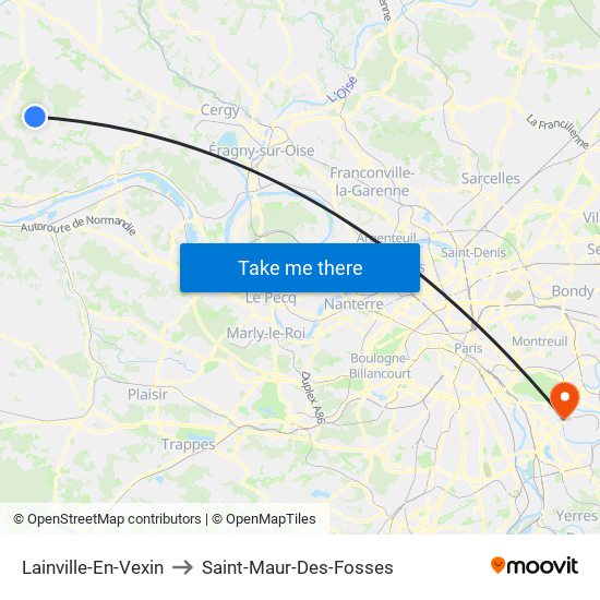Lainville-En-Vexin to Saint-Maur-Des-Fosses map