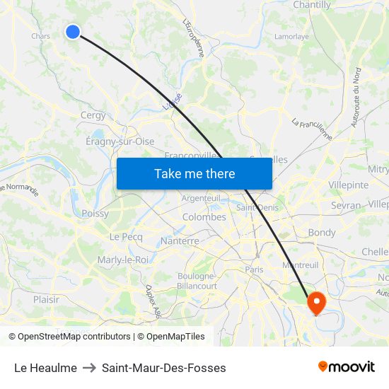 Le Heaulme to Saint-Maur-Des-Fosses map