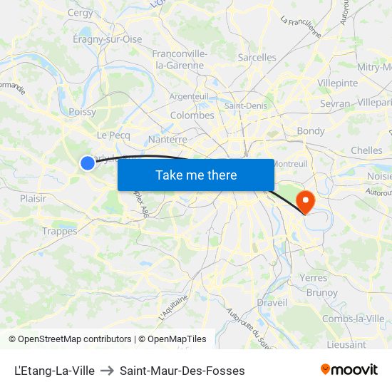 L'Etang-La-Ville to Saint-Maur-Des-Fosses map