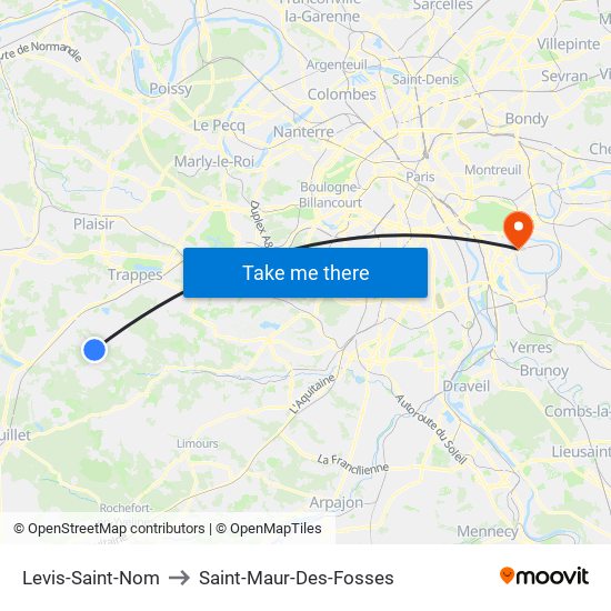 Levis-Saint-Nom to Saint-Maur-Des-Fosses map