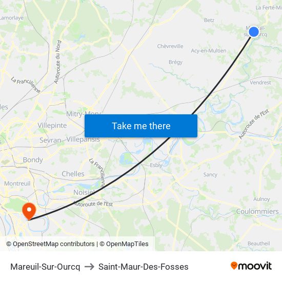 Mareuil-Sur-Ourcq to Saint-Maur-Des-Fosses map