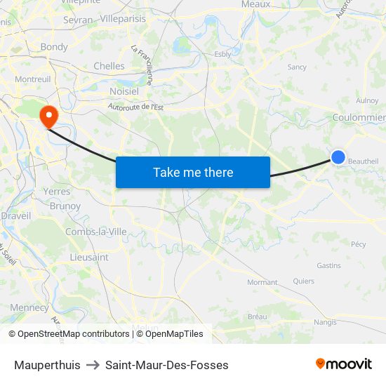 Mauperthuis to Saint-Maur-Des-Fosses map
