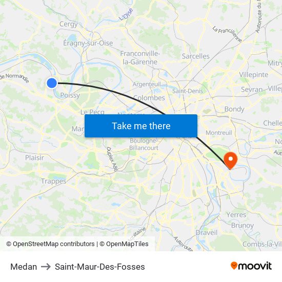 Medan to Saint-Maur-Des-Fosses map