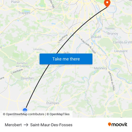 Merobert to Saint-Maur-Des-Fosses map