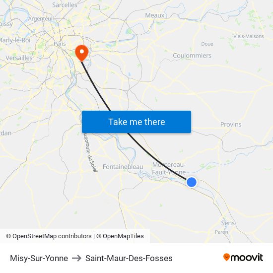 Misy-Sur-Yonne to Saint-Maur-Des-Fosses map