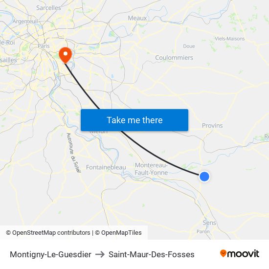 Montigny-Le-Guesdier to Saint-Maur-Des-Fosses map