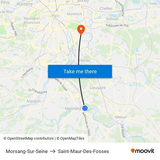 Morsang-Sur-Seine to Saint-Maur-Des-Fosses map