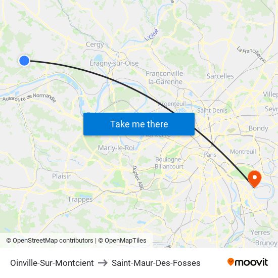 Oinville-Sur-Montcient to Saint-Maur-Des-Fosses map