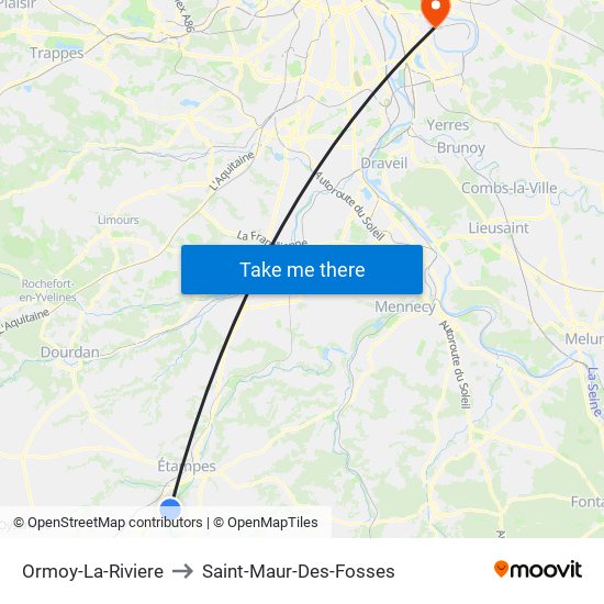 Ormoy-La-Riviere to Saint-Maur-Des-Fosses map