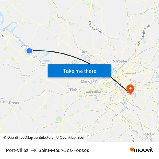 Port-Villez to Saint-Maur-Des-Fosses map