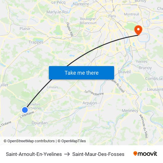 Saint-Arnoult-En-Yvelines to Saint-Maur-Des-Fosses map