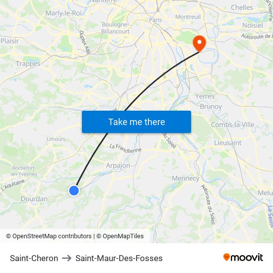 Saint-Cheron to Saint-Maur-Des-Fosses map