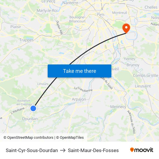 Saint-Cyr-Sous-Dourdan to Saint-Maur-Des-Fosses map