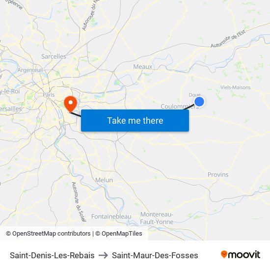 Saint-Denis-Les-Rebais to Saint-Maur-Des-Fosses map