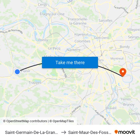 Saint-Germain-De-La-Grange to Saint-Maur-Des-Fosses map