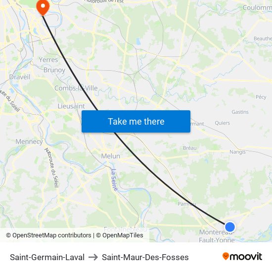 Saint-Germain-Laval to Saint-Maur-Des-Fosses map