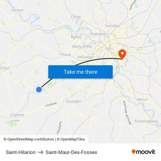 Saint-Hilarion to Saint-Maur-Des-Fosses map