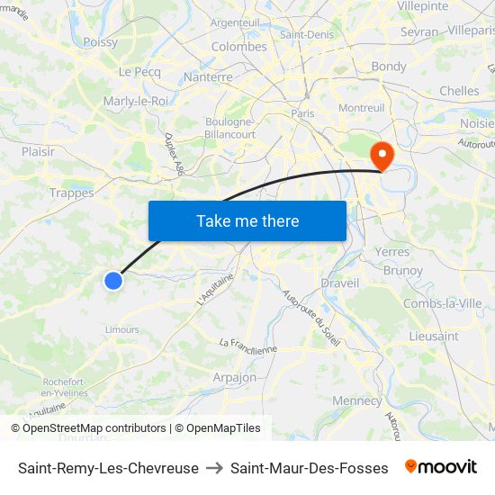 Saint-Remy-Les-Chevreuse to Saint-Maur-Des-Fosses map