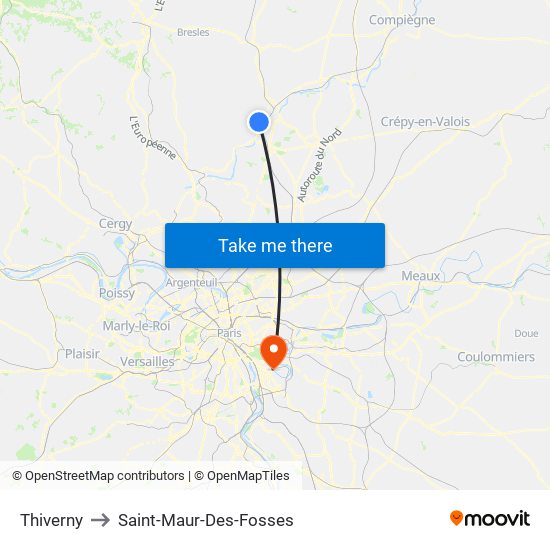 Thiverny to Saint-Maur-Des-Fosses map