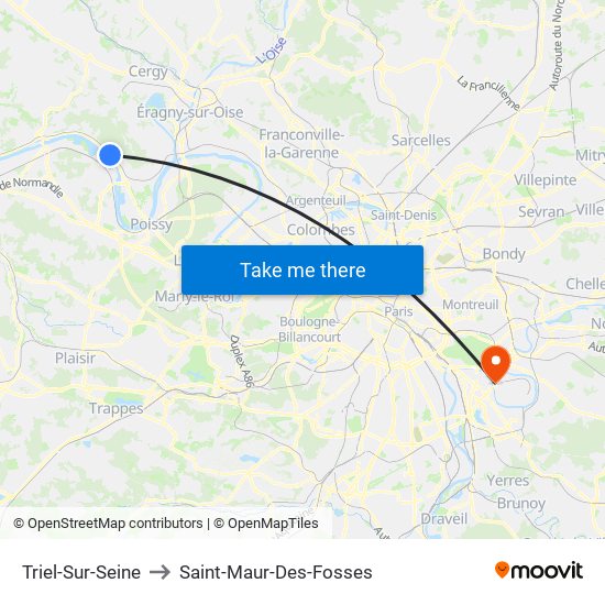 Triel-Sur-Seine to Saint-Maur-Des-Fosses map