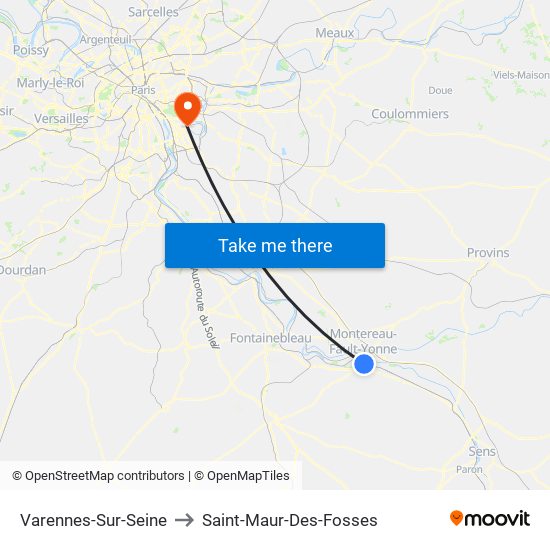 Varennes-Sur-Seine to Saint-Maur-Des-Fosses map