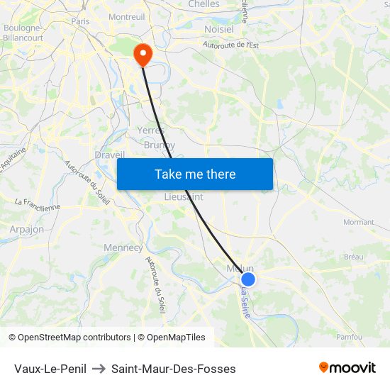 Vaux-Le-Penil to Saint-Maur-Des-Fosses map