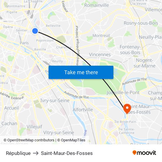 République to Saint-Maur-Des-Fosses map