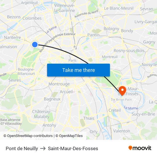 Pont de Neuilly to Saint-Maur-Des-Fosses map