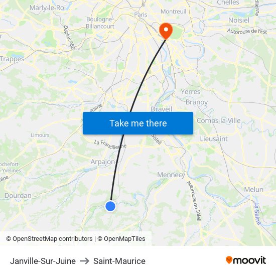 Janville-Sur-Juine to Saint-Maurice map