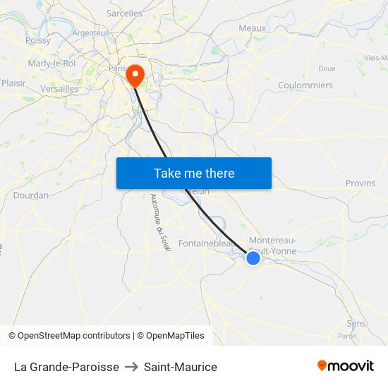 La Grande-Paroisse to Saint-Maurice map