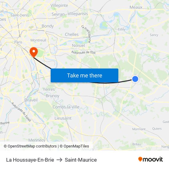 La Houssaye-En-Brie to Saint-Maurice map