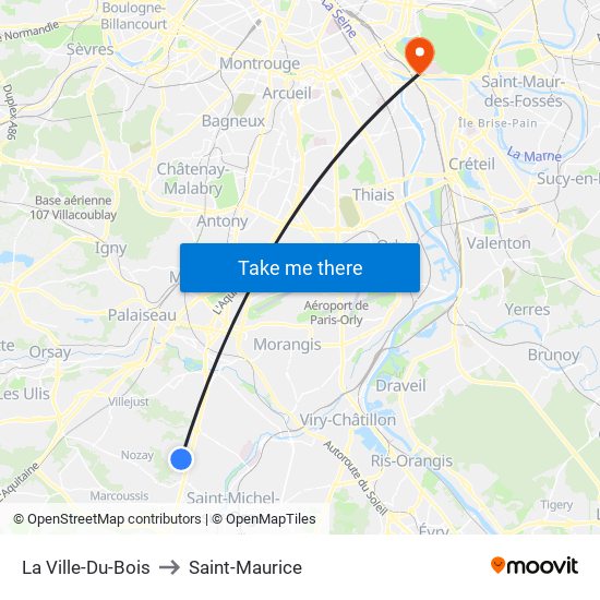 La Ville-Du-Bois to Saint-Maurice map