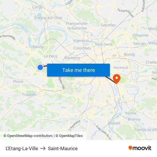 L'Etang-La-Ville to Saint-Maurice map