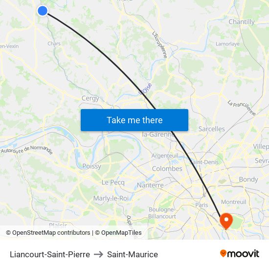 Liancourt-Saint-Pierre to Saint-Maurice map