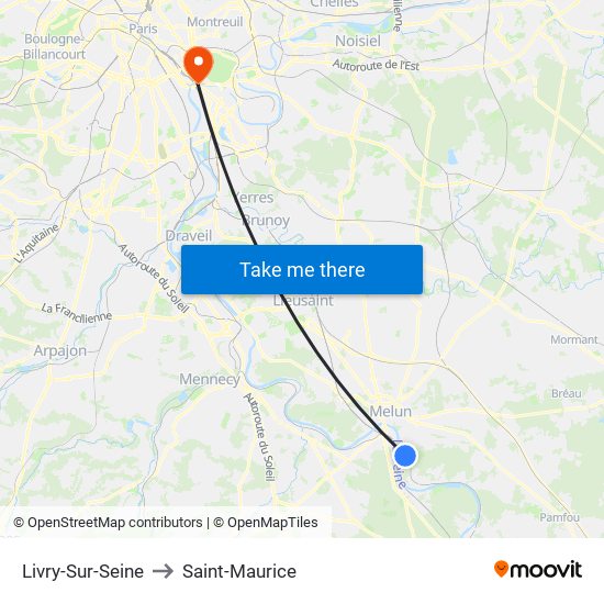 Livry-Sur-Seine to Saint-Maurice map