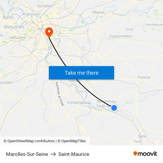 Marolles-Sur-Seine to Saint-Maurice map
