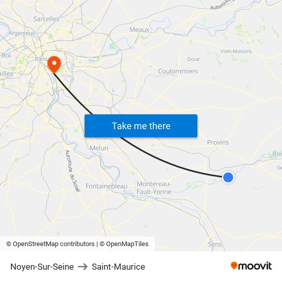 Noyen-Sur-Seine to Saint-Maurice map