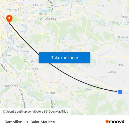 Rampillon to Saint-Maurice map