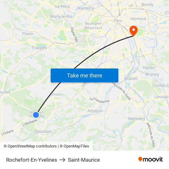 Rochefort-En-Yvelines to Saint-Maurice map