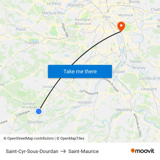 Saint-Cyr-Sous-Dourdan to Saint-Maurice map
