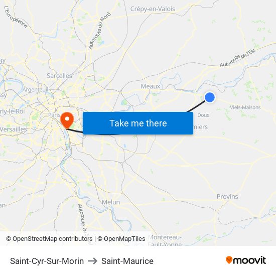 Saint-Cyr-Sur-Morin to Saint-Maurice map